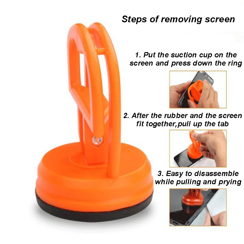 ZK30 2Pcs Glass Suction Cup PLastic Repair Tools Phone Screen Glass Lifter Car Repair Kits Rubber Suction Sucker Puller Remover