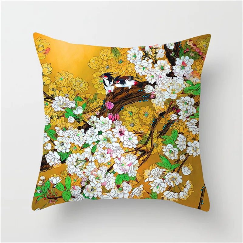 Чехлы на подушки Fuwatacchi Plum Blossom подушка вишневого цвета с изображением фламинго