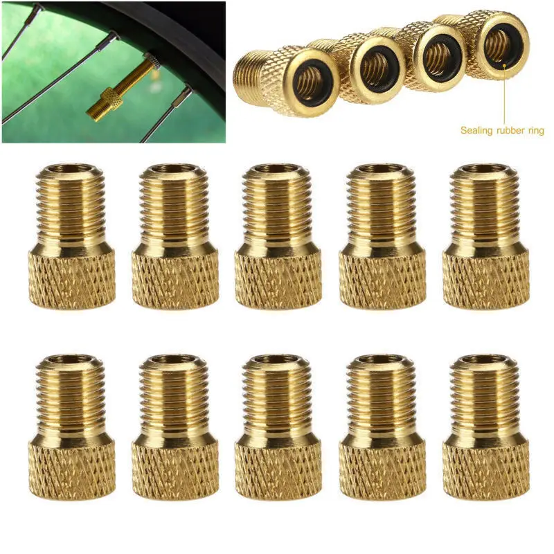 

10 PCS Copper Valve Adapter Cap Pump Convert Presta Tire Valve Bike Gas Nozzle Inflator Nipple Bicycle Accessories