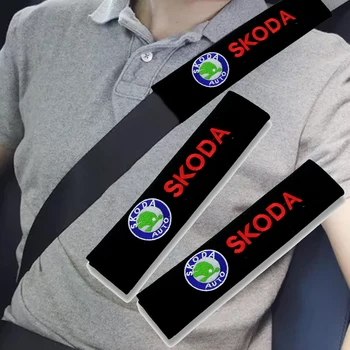 

2pcs Car Seat Belt Protector Cover Auto Gordel for Skodas Logo Rapid Yeti GreenLine Octavia Comic Kodiak GT A5 A7 Fabia Superb