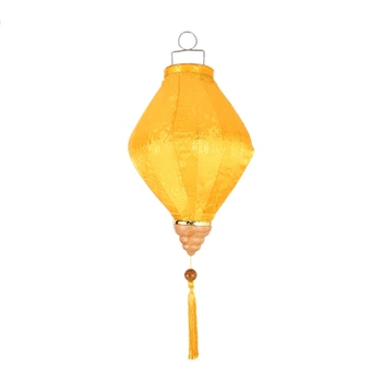 

Silk Lantern Lantern Customized Festival Creative Handmade Lantern Folk Crafts Lantern(Yellow)