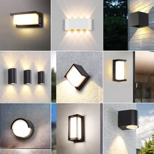 Современный садовый настенный светильник светодиодный водонепроницаемый наружный настенный светильник IP65 металлические бра Черный Белый балкон коридор Ретро крыльцо огни