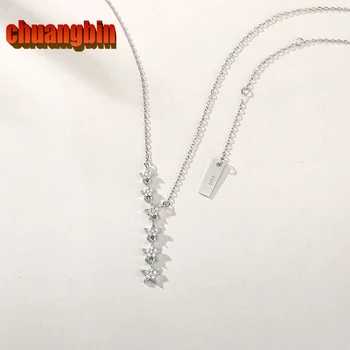 

Genuine S925 Sterling Silver Five-pointed Star Necklace Fashion Temperament Star-shaped Female Korean Necklace Silver Jewelry