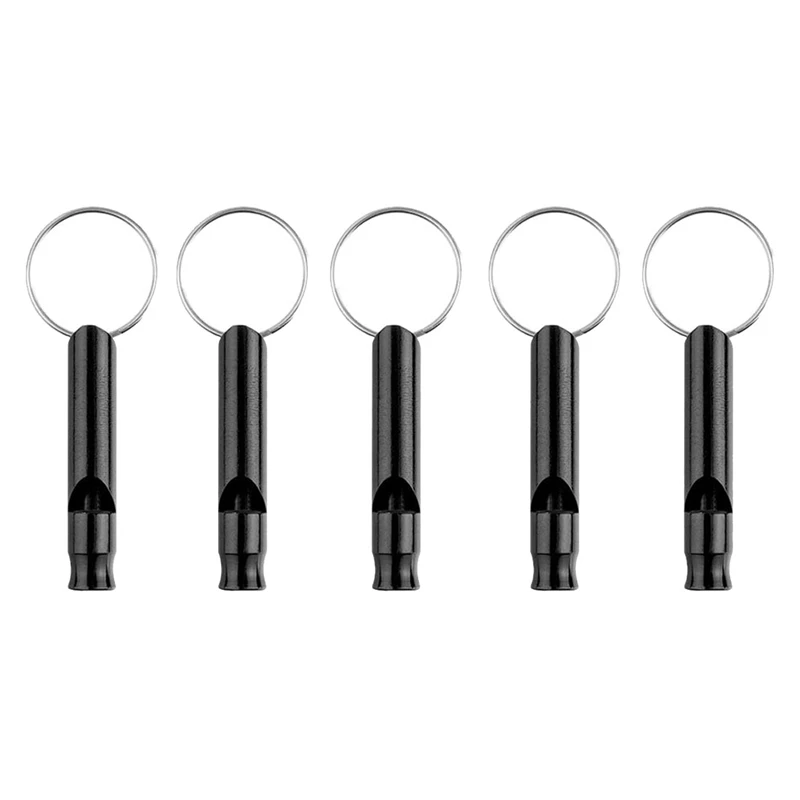 20 Pack Aluminum Whistle, Sports Whistle, Emergency Survival Whistles with Key Chain,Black
