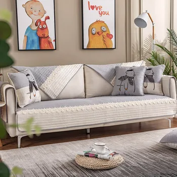 

Modern Simple Pure cotton Sofa Cover Sofa Towel Solid Color Couch Cover Seat Cover for Living Room Corner Sofa Towel