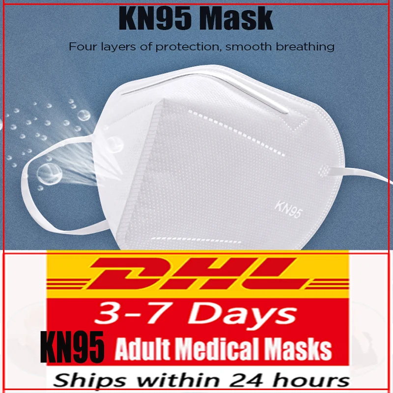 

50pcs Facial Protective Masks KN95 Maski Profession kN95 FFP2 5 layers Breathable Anti-flu Safety Earloop Anti-fog Dust n95 Mask