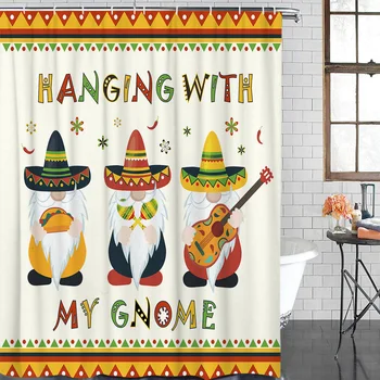 

Mexican Gnome Celebration Modern Home Decor Bathroom Waterproof Shower Curtain