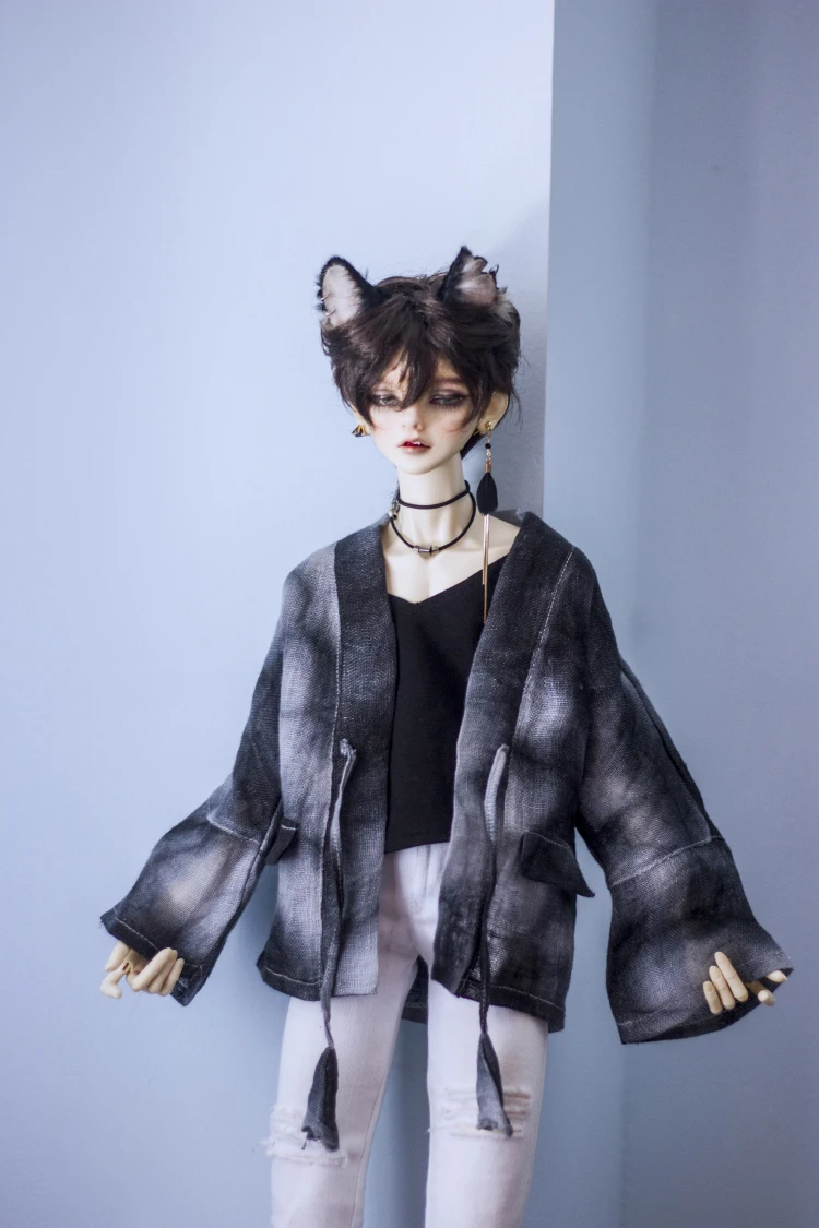 BJD doll clothes suitable for 1/3 1/4 MSD Uncle size mottled hemp Japanese style and windband cardigan doll accessories