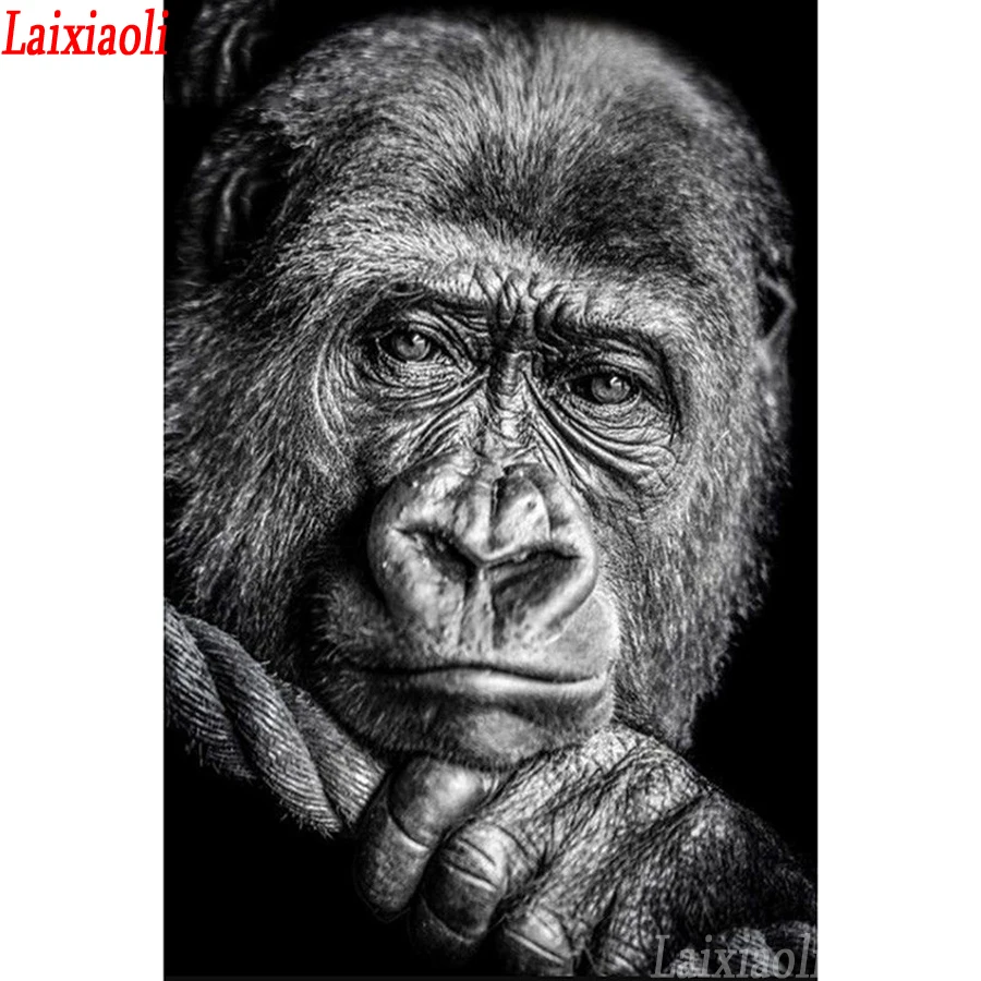 Алмазная вышивка в виде животного Gorilla 5d алмазная живопись полная картина из