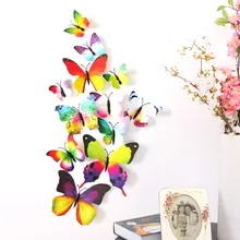 Стиль Трехмерная настенная наклейка цветная Модель 3D бабочка гостиная диван тв фоновая Настенная Наклейка s холодильник Mag