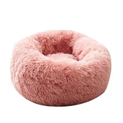 Light Pink Супер мягкий пушистый питомник для собак и кошек моющаяся плюшевая кровать для домашних животных Круглый зимний домик для собак/кошек - Цвет: Light Pink