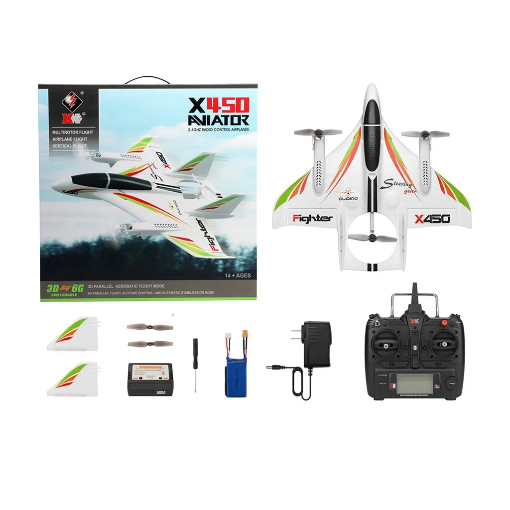 WLToys 450 2,4G wifi FPV Бесщеточный RC вертикальный летательный аппарат для взлета и посадки