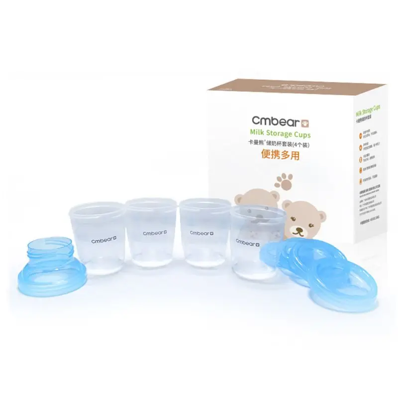 Breast Milk Storage Bottle Set 180ml Newborn Breast Milk Storage Cups Reusable Wide Neck Food Freezer Fresh Container 4