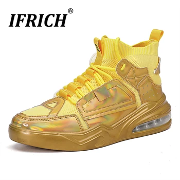 

Spring/Autumn 2019 Mens Sock Sneakers Shock Absorbing Gym Shoes For Men High Top Boy Sock Running Shoes Comfortable Men Shoes