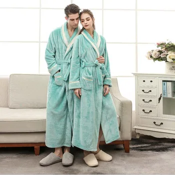 

Home service pajamas Camicia da notte wedding pajamas lounge leisure Nightgown coupleautumn and winter bathrobe flannel robe