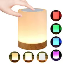 

Night Light Touch Sensor Lamp Bedside Table Lamp for Kids Bedroom Rechargeable Dimmable Warm White Light + RGB Color Changing