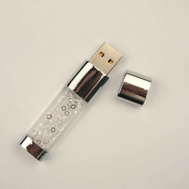Blue Light & Crystal USB Flash Pen Drive Memory Disk Pen drive 2.0 (over 10pcs Free Logo) - Image 4