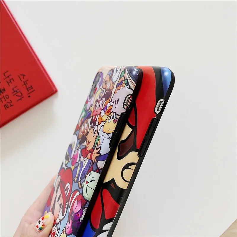 Классический милый мультяшный чехол для телефона Mary super brothers для iPhone XS MAX XR X 7 8 6S Plus Мягкий силикон IMD Черный Боковой защитный чехол