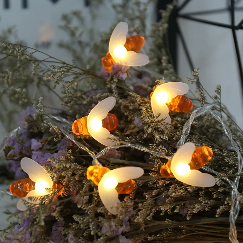 

Bee LED String Light Christmas Decor Lights Waterproof USB Remote Control Fairy Lamp Xmas Wedding Party Garden Night Decoration