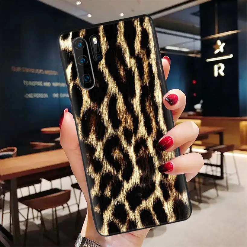 Tiger Leopard Print Panther Black Soft Case for Huawei P30 P20 P10 Lite Pro P Smart 3