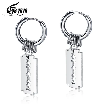

EyeYoYo Men's Titanium Steel Blade Ear Studs Student Wild Popular Earrings Accessories