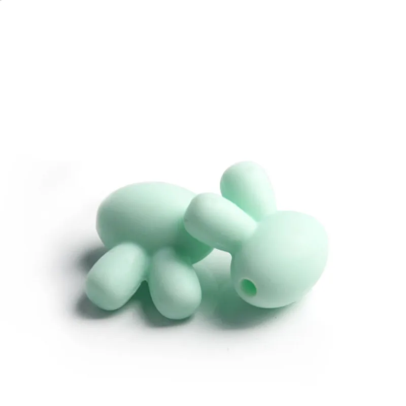 10Pcs/lot Rabbit Silicone Beads Toddler Baby Teething Necklace Food Grade Mom Nursing DIY Jewelry Infant Baby Teethers