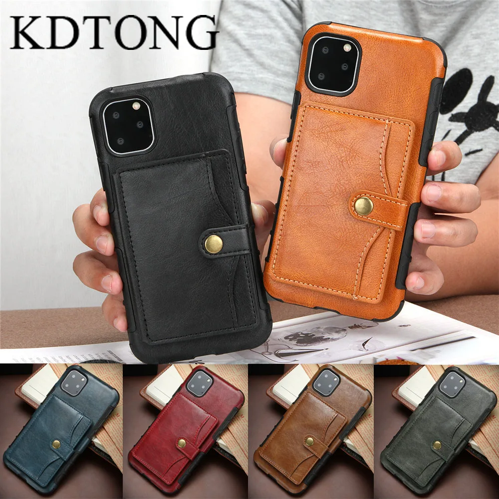 Vintage Wallet Case For iPhone 11 Pro Max XS Max XR X 6s 6 7 8 Plus Phone Case Luxury Flip LeatherMagnetic buckle Cover Capa