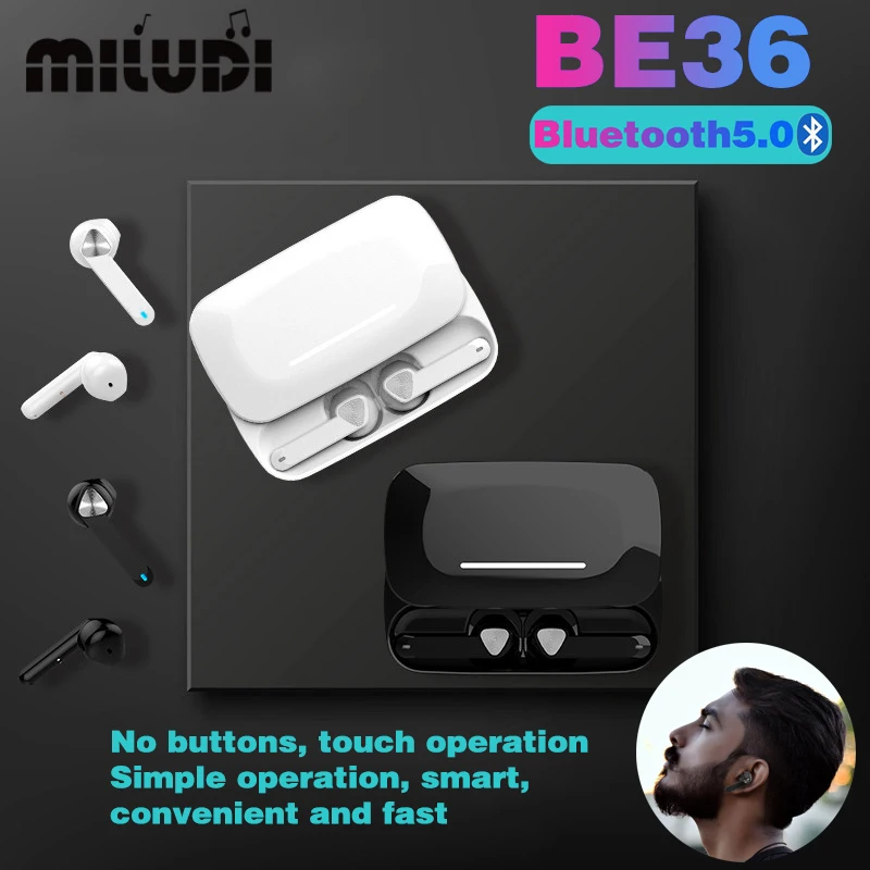 

BE36 TWS Bluetooth 5.0 Headphones Ipx7 Wireless Earphones Touch Control Business Headset Sport Earpieces Work on all Smartphones
