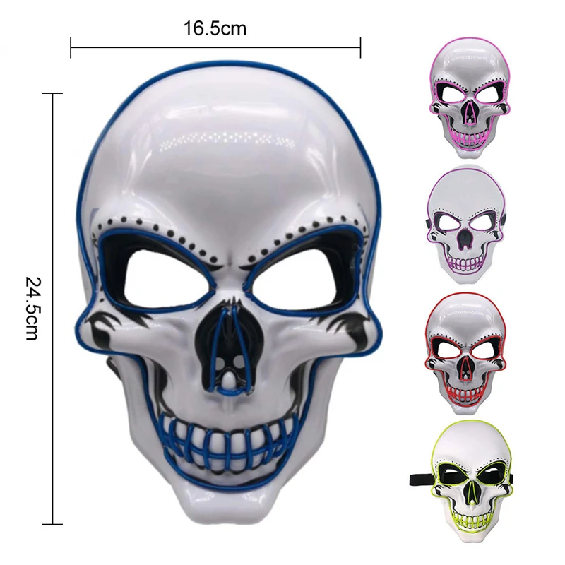 Хэллоуин DIY светодиодный маска Карнавальная маска мотоциклетный шлем спортивная повязка для головы Байкер Балаклава маска для лица тактическая маска череп маска