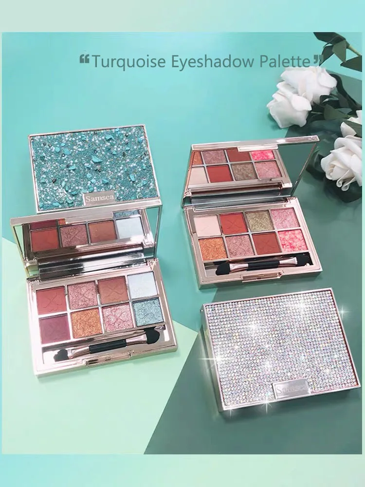

8 Color Diamond INS Hot Eyeshadow Eye Makeup Waterproof Mineral Powder Shimmer Eye Shadow Make up Palette Cosmetics For Women