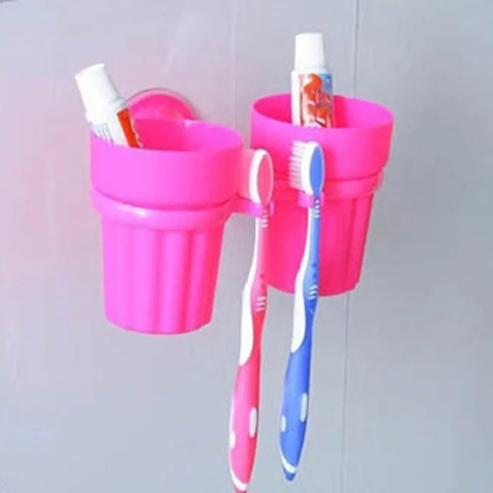 Креативная присоска зубная щетка держатель на присоске чашка для рта парная Чистка зубная чашка набор для умывания пара зубная стойка