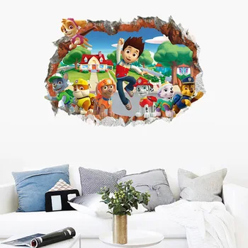 

Cartoon 3D Paw Patrol Vinyl Wall Stickers Decor For Kids Room Decoration Nursery Room Creative DIY Gifts Wall Decal Stickers