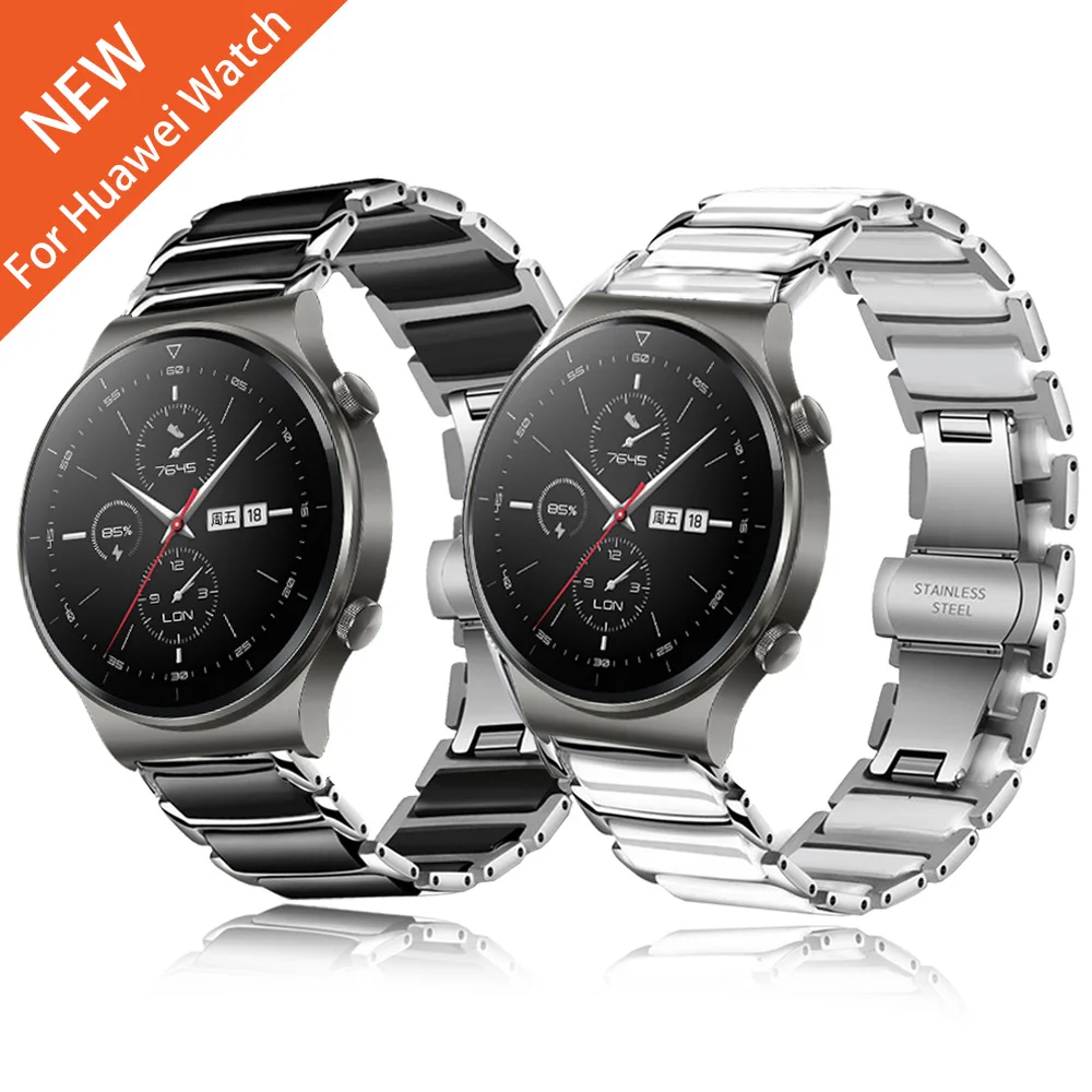 Per Huawei Gt 2 Pro Cinturino In Acciaio Inossidabile Con Cinturino In Ceramica Per Orologio Gt 2E 46Mm Honor Magic Watch 2 46Mm Cinturini Per Orologi