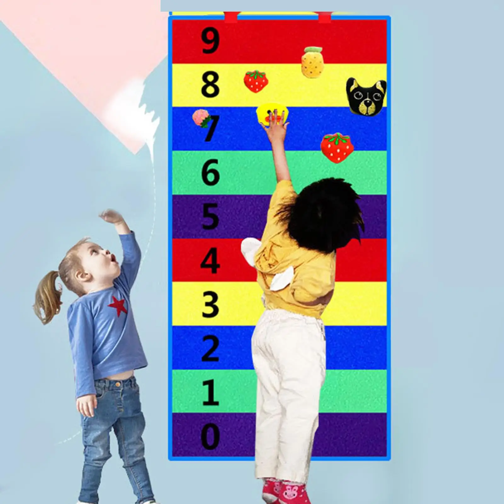 Juego de alfombra alta táctil para niños, entrenador de rebote, juguete deportivo de crecimiento divertido, regla de altura para interiores y exteriores, juguetes para niños