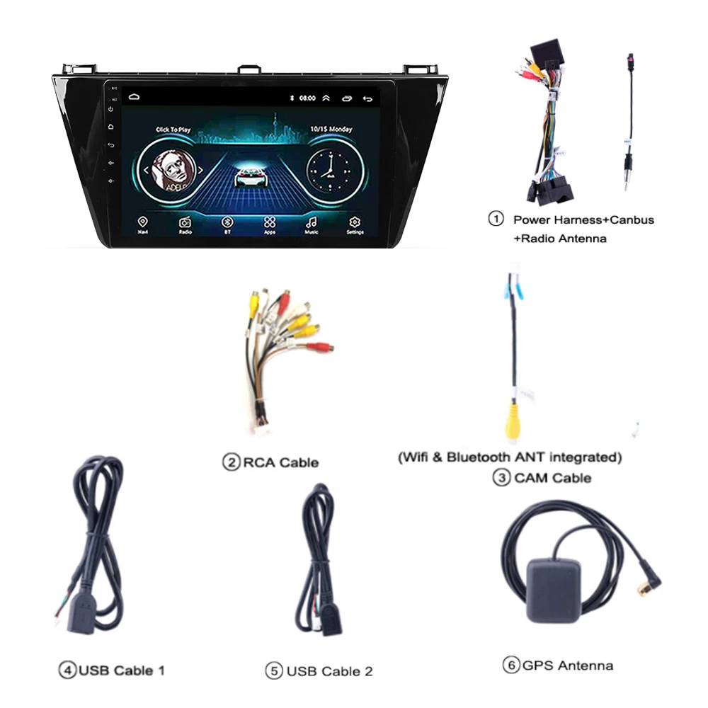 Best Android 10inch Car Radio for tiguan L 2017-2018 Multimedia-player GPS MP5 FULL touch Universal system 2