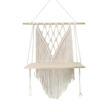 

Macrame Wall Hanging Shelf, Boho Style Handmade Macrame Wall Planters Hanging, Plant Stand, Plant Rack, Macrame Plant Stand, Tap
