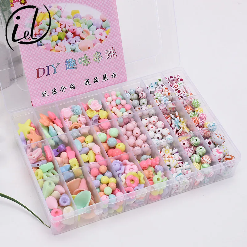 

24 Lattice Beaded Bracelet Jewlery Box Children DIY Bead Educational Toy Necklace GIRL'S Gift Bracelets