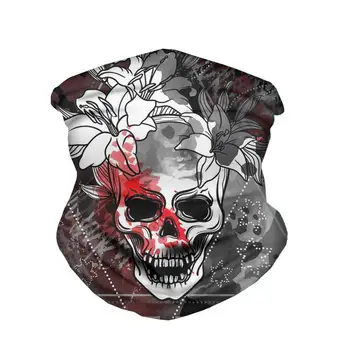 

HYCOOL Fashion Cycling Balaclava Magic Headband Skull Flower Print Outdoor Walking Neck Shield Scarf Mask Motorcycle Bandana