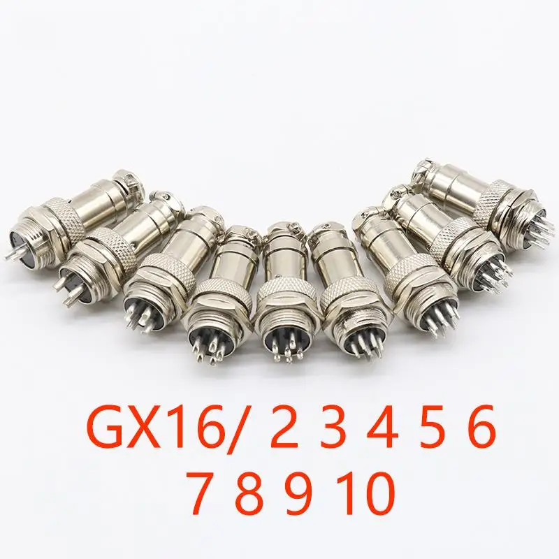 1 комплект GX16 2/3/4/5/6/7/8/9 контактный штыревой разъем диаметром 16 мм для проводной