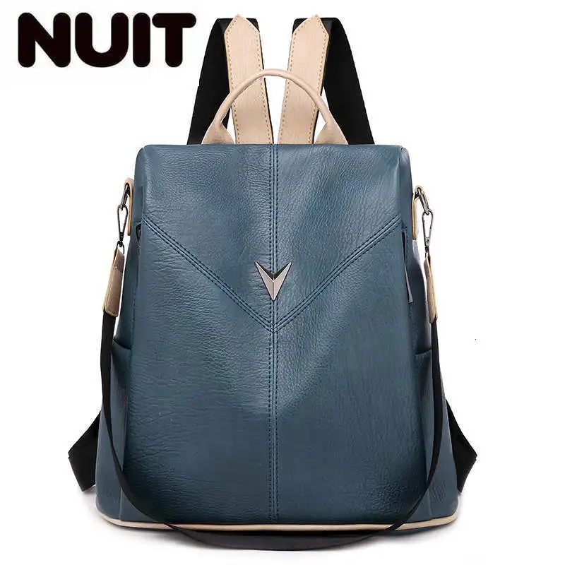 

Backpack For Women Brand Fashion Trend Wild Quality Lady Soft Pu Leather Large Capacity Travel Casual Anti-theft Backpack