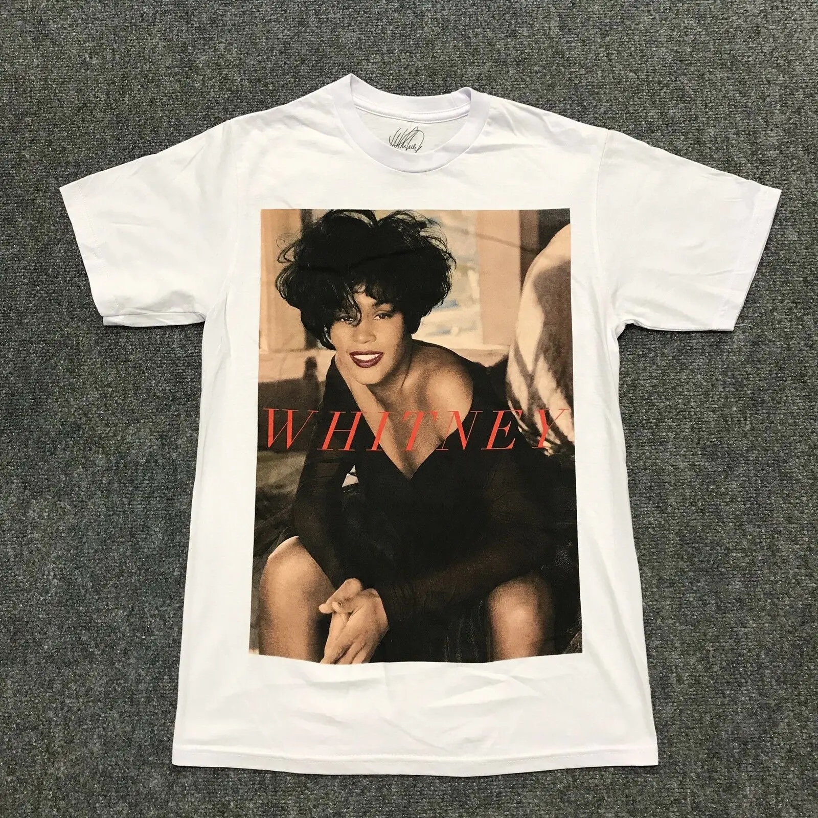 Белая мужская футболка с кружевными рукавами Whitney Houston размера s 2018 новая | Мужская