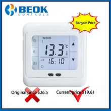 Beok 16A сенсорный экран термостат терморегулятор Еженедельный программируемый Электрический пол система отопления регулятор температуры