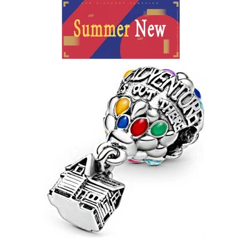 

The Second Summer New Colored hot-air balloon house Charm fit Original Pan Bracelets 100% 925 Sterling Silver DIY Latest