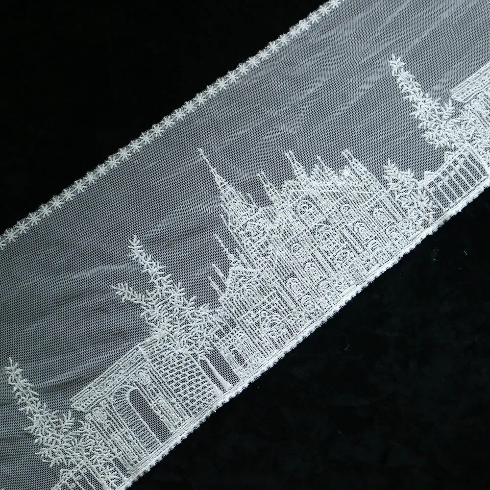 15cm*1yard white castle embroidery lace trimmings for clothes Water-soluble embroidery net mesh lace trims sewing accessories