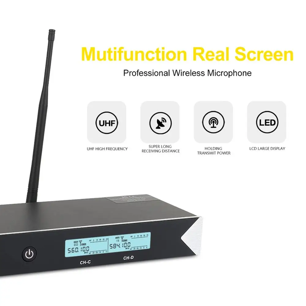 XTUGA 4-Channel Wireless Microphone SystemUHF