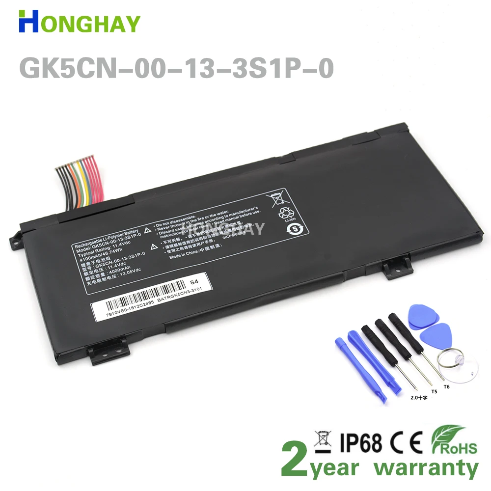 

Honghay GK5CN-00-13-3S1P-0 Аккумулятор для MECHREVO X8Ti Z2 MACHENIKE T90 Plus T90-T3p F117-B для TONGFANG GK5CN5Z GK5CN6Z
