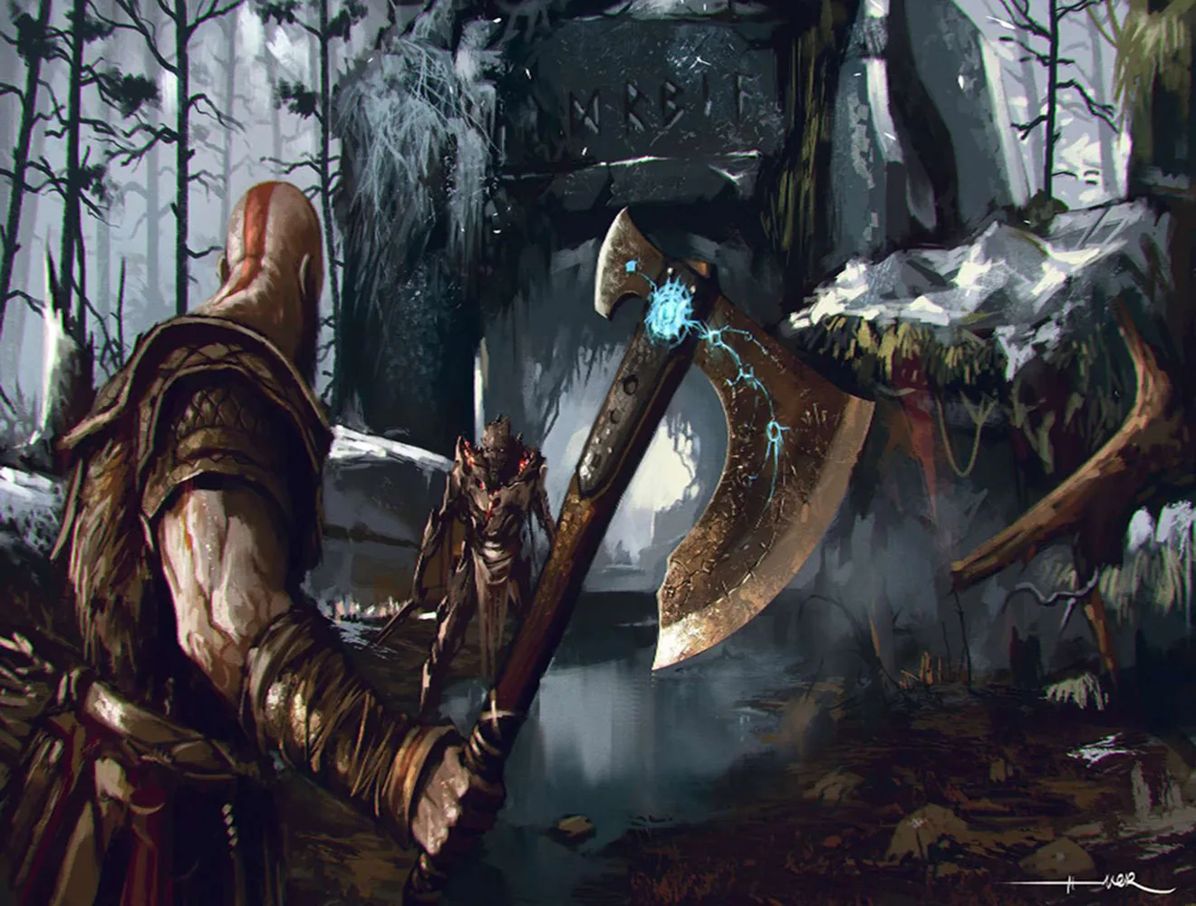 God of War 4 топор брелок Quye оружие Модель новая модель