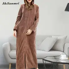 Повседневный фланелевый Халат на молнии с капюшоном мужской халат зимний длинный халат женский мужской банный халат мужской однотонный халат из спилка