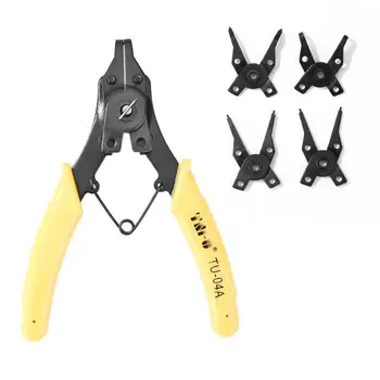 

4 in 1 Multi-functional 45 " 90" 180 " clamp head Circlip Combination Retaining Clip Snap Ring Pliers