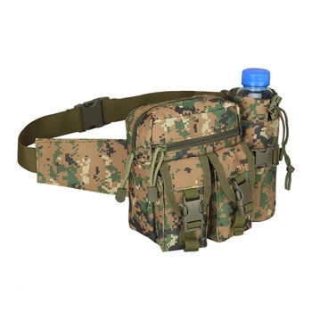 

Practical Outdoor Travel Waist Bag Hiking Climbing Water Bottle Holding Waistbag Military Waist Pack Bags 600D Nylon Belt Bag